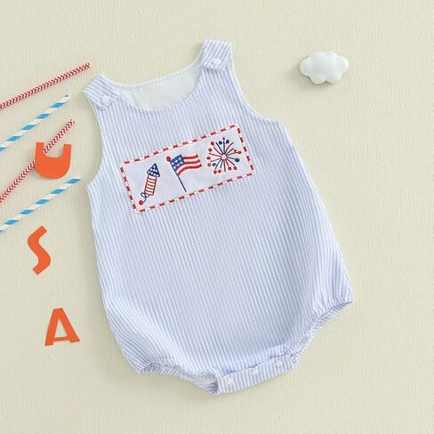 Bonangber Baby Boy Girl Summer Clothes Golf/Baseball Embroidery Overall Romper Smocked Bodysuit Cute Baby Golf Outfit in Saudi Arabia