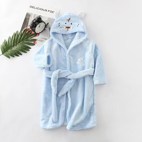 Toddler Flannel 𝐒leepwear Cartoon Hooded Bathrobes Boys 𝐏ajamas Warm Girls Baby Kids Boys 𝐏ajamas in Saudi Arabia