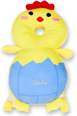 Baby Toddler Head Protector Backpack, Baby Walker Head Protector, Soft Infant Fall Protection, Breathable Safety Baby Learning Walking Crawling (Angel, Grid Cloth) in Saudi Arabia