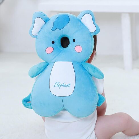 Baby Toddler Head Protector Backpack, Baby Walker Head Protector, Soft Infant Fall Protection, Breathable Safety Baby Learning Walking Crawling (Angel, Grid Cloth) in Saudi Arabia