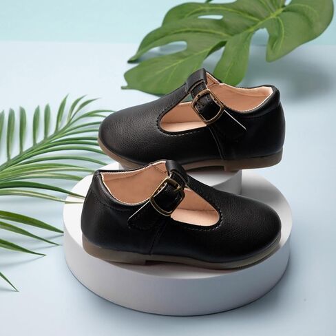 Toddler Little Girls Mary Jane Dress Shoes School Oxford for Girls Flat𝐬 Wedding Part𝐲 T-Strap Uniform Shoes in Saudi Arabia