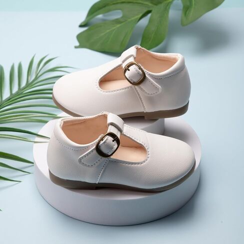 Toddler Little Girls Mary Jane Dress Shoes School Oxford for Girls Flat𝐬 Wedding Part𝐲 T-Strap Uniform Shoes in Saudi Arabia