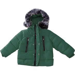 Windbreaker Puffer Down Jacket Boys Toddler Winter Coats Thicken Coat with Fleece Collar Hood Windproof Jacket