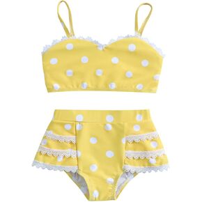 Girls Cover Ups for Swimwear Size 14 Summer Toddler Girls Lace Dot Prints Ruffles Two Piece Swimwear Swimsuit
