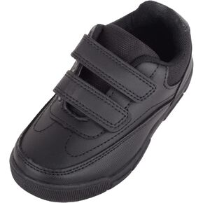 ABSOLUTE FOOTWEAR Childrens Kids Boys PU Double Touch and Close Fastening Formal School Shoes Trainers