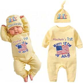 Personalized 4th of July Baby Boy Outfit, 4th of July Outfits for Girls, Custom Newborn Coming Home from Hospital Outfit
