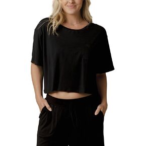 Kindred Bravely Aria Short Sleeve Crop Maternity Top, Nursing Breastfeeding | Soft postpartum lounge shirt with easy lift up nursing access. Breathable, lightweight & stretchy for pregnancy & beyond in Kuwait