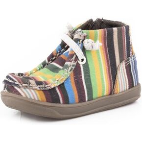Roper Infant Cowbabies Tommie Striped Canvas Mocasin Multi 3 M