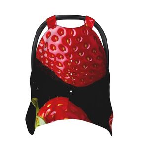 Strawberry Baby Car Seat Canopy Cover, Multi Use Breathable Nursing Breastfeeding Covers for Mom Soft Stroller Sun Shade Newborn Shower Gift