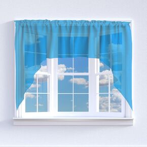 Solid Sheer Organza Swag Window Valance Home Décor Bedroom Nursery Kitchen Window (Silver)