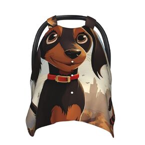 I Love My Dog Dachshunds Baby Car Seat Canopy Cover, Multi Use Breathable Nursing Breastfeeding Covers for Mom Soft Stroller Sun Shade Newborn Shower Gift