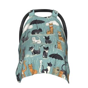 Raining Cats & Dogs Baby Car Seat Canopy Cover, Multi Use Breathable Nursing Breastfeeding Covers for Mom Soft Stroller Sun Shade Newborn Shower Gift