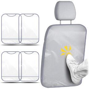 4 حزمة حصيرة كبيرة للسيارات حصيرة المقعد الخلفي ، وغطاء المقعد الخلفي المقاوم للماء للأقدام ، وسادة ركلة مقعد المقعد في المقعد لمعظم المركبات من الخدوش الطينية (حافة رمادية) in Kuwait