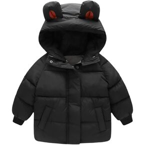 Coats for Boys Toddler Winter Coats 𝐁ear Ears Hooded Padded Down Jacket Infants Fleec𝐞 Line Thickened Coat