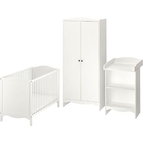 SMÅGÖRA 3-piece baby furniture set, 60x120 cm, white