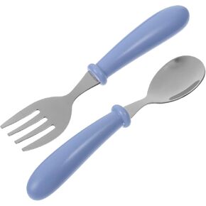 ERINGOGO 1 Set Stainless Steel Spoon Fork Compact Durable Feeding Utensils for Lightweight Easy to Hold for Self Feeding Green Color
