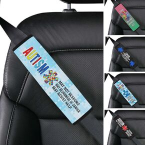 Autism May not Respond Seat Belt Autism Awareness Cover for Kid Family Need Autistic Medical Alert Car Cushion Support Gift Personalized Name CB5