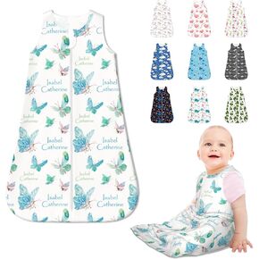 Personalized Baby Sleep Sack 0-24 Months Custom Wearable Blanket Name Icon Customized Swaddle Sleeping Bag Newborn Gifts in Saudi Arabia