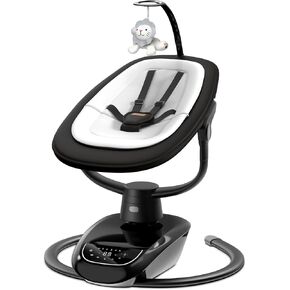 Angelbliss Baby Swing with Custom Motion, 3D-Motion Electric Swing with 6 Unique Motions & 4-Speeds, Bluetooth Enabled, 13 Preset Lullabies (Black)