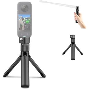 Action Camera Rotary Handle, PULUZ Tabletop Tripod Bullet Time Rotating Handle for Insta360 X4/X3/X2/ONE R ONE X /360° Swivel Grip for Selfie/Live Streaming/Video with 1/4 Screw for Gopro 13/12/ DJI