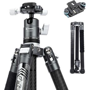 Fotopro Carbon Fiber Travel Tripod Bundle with Backpack Strap Quick Release Mount