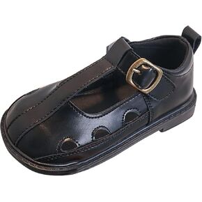 Toddler Girl Mary Jane Dress Shoes Hollowed Slip On Shoes School Oxford Flats for Girl T-Strap Party Shoes