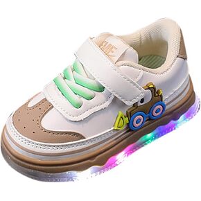 Kids Light Up Flashing Sneaker Athletic Running Shoes Lace-Up Slip-on Sneakers for Boy Girl Outdoor Kids Canvas Shoes