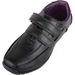 ABSOLUTE FOOTWEAR Childrens Kids Infants Boys Smart Formal Faux Leather Double Touch and Close School Wedding Shoes