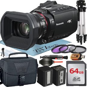 Panasonic HC-X1200 Camcorder with 64GB Memory Card + Tripod + Case Accessory Bundle