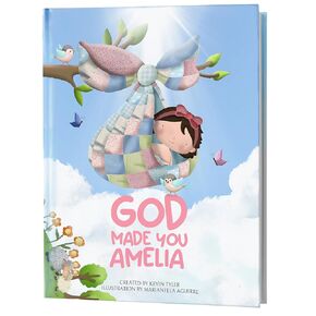 كتاب مخصص للطفل للفتيات والفتيان - كتاب "God Made You" من أجل التعميد والهدايا المعمودية للأطفال ، العمر 0-4 أطفال تذكار الله ، كتب قصص شخصية للفتيات والفتيان تحمل اسم الطفل