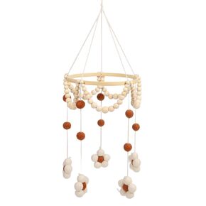 Baby Mobile for Crib, Baby Crib Mobile for Girls Boys, Boho Hand-Crocheted Nursery Mobiles, Daisy Baby Mobile for Bassinet Newborn Baby Gift, Promote Sleep