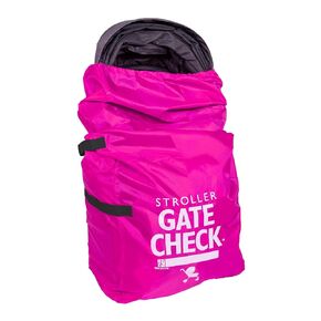 J.L. Childress Gate Check Travel Bag for Single & Double Stroller, Neon Pink