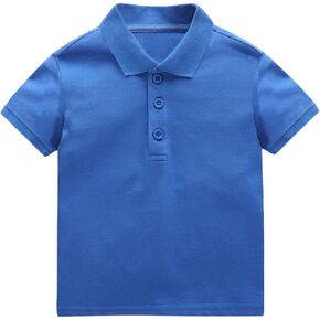 Boys Uniform Pique Polo Shirt Kids Toddler Short Sleeve Solid Dress Shirt Cotton Basic Tees Casual Tops Summer Clothes