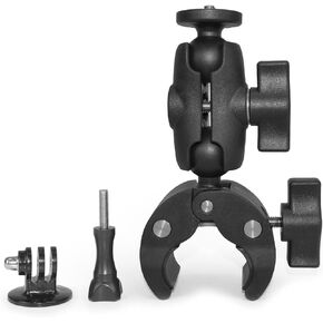 Motorcycle Handlebar Bike Mount Base Super Clamp with 1 inch Rubber Ball Socket Arm for Monitor LED Light Stand