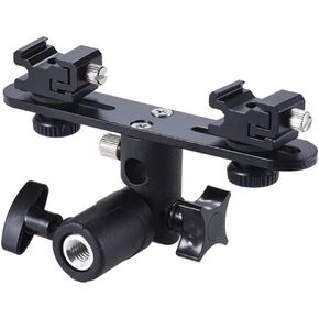 DSLR Bracket 2-Hot Shoe Mount Speedlight Stand Umbrella Holder