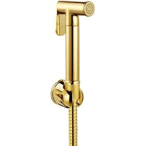 Handheld Toilet Bidet Sprayer Set Kit Gold Brass Cloth Diaper Sprayer with 1.2m Stainless Steel Hose, Wall Mounted