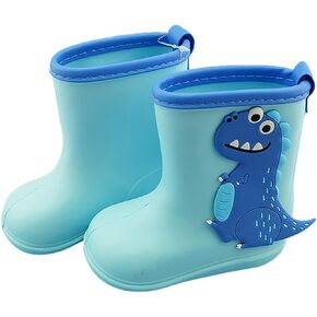 Toddler Rain Boots Boys Girls Dinosaur Cartoon Rain Boots Kids Short Rainboots Easy-on Lightweight Toddler Girl Fashion