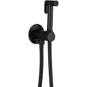 Bidet Sprayer Handheld Bidet Sprayer Brass Baby Cloth Diaper Sprayer Compatible with Hot and Cold Water Portable Bidet Faucet, with Bidet Hose Compatible with Feminine Wa（Matte Black）
