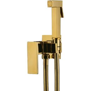Bidet Sprayer Handheld Bidet Sprayer Brass Baby Cloth Diaper Sprayer Compatible with Hot and Cold Water Portable Hand Held Toilet Bidet Sprayer Head, with Bidet Hose Comp（Gold）
