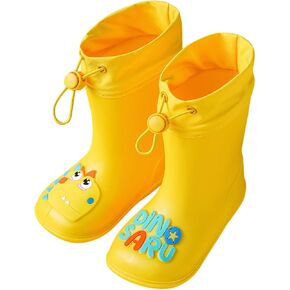 Kids Rain Boots for Boys Girls Waterproof Cute Dinosaur Rain Shoes Toddler Non Slip Easy-On Rubber Garden Boots