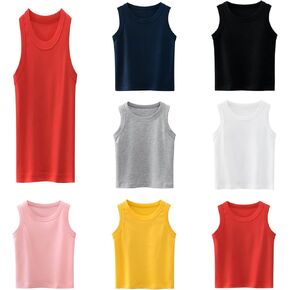 Toddler Baby Boy's Sleeveless Tank Tops Kids Girls Summer Basic Shirt Cotton Athletic Undershirts T-Shirts Vest