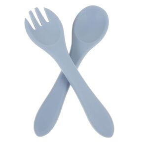 BESPORTBLE 1 Set Silicone Utensil Set Friendly Fork Spoon for Easy Grasping Heat Resistant Dishwasher Safe for Developing Self Feeding Skills