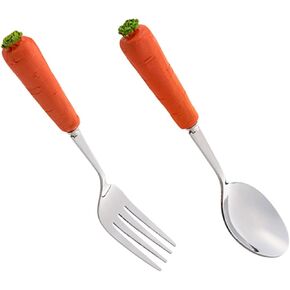 Dinnerware Stainless Steel Fork and Spoon Durable Friendly Tableware for Home for Picnics and Kindergartens Parents