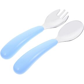 1 Set Portable Fork and Spoon Safe Lightweight Tableware for Adorable Design for Travel Feeding and Teething for Young