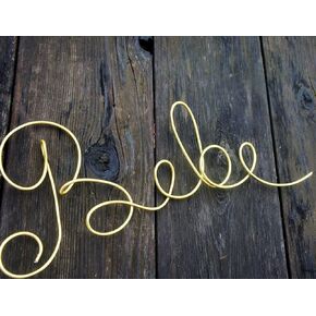 Bebe Wire Words Sign For French Baby Nursery Decor