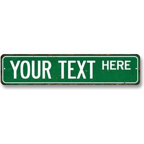 Chico Creek Signs Personalized Street Sign Custom Sign Kids Room Family Name Vintage Look Road Sign Garage Gameroom Décor Custom Gift Gloss 4x18 204180001001