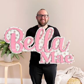 Baby Name Sign - Custom Wood Name Sign - Baby Name Signs for Nursery - Family Name Sign - Name Signs For Kids Room - Personalized Wood Nursery Decor - Wood Name Cutout