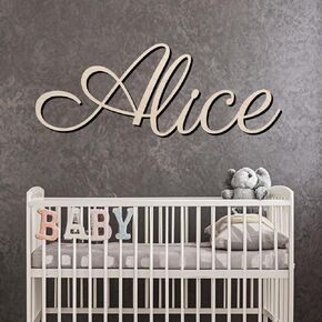 Personalized Custom Wooden Name Sign, Nursery Family Baby Name Signs for Kids Room Wall Decor - Perfect Gifts for Birthday, Wedding, Housewarming, Christmas (Multiple Sizes, Fonts & Colors)