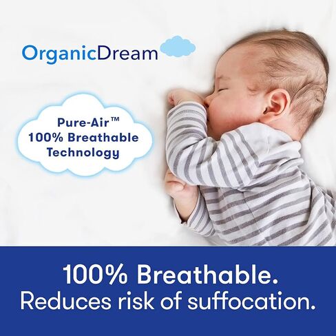 حزمة الأحلام العضوية واللعب المرتبة I [ذات الجانب المزدوج] I Firm Infant Side + Memory Foam Toddler Side I Plush 100 ٪ Organic Cover I يناسب معظم Pack n Play Playpens and Playards in Kuwait