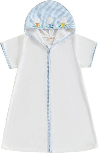 Baby Girls Boys Terry Cloth Swim Cover Up Zip Up Hooded Bathing Suit Coverup Wraps Kid Summer Pool Beach Swimsuit in Kuwait